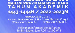 PENERIMAAN MAHASISWA/I BARU TA 1443-1444 H/2022-2023 M