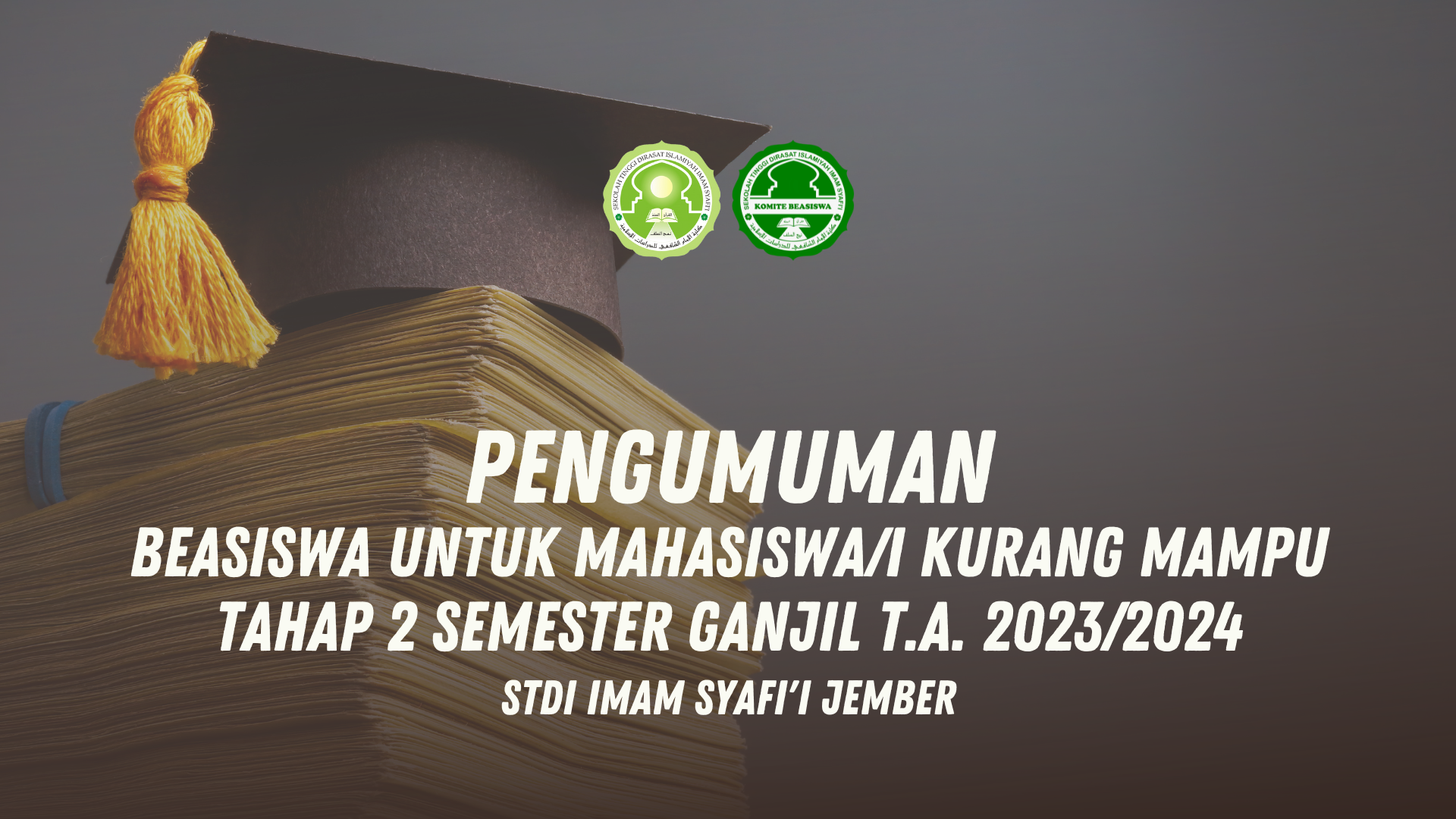 Read more about the article Pengumuman Penerima Beasiswa Mahasiswa/i Kurang Mampu Tahap 2 Semester ganjil T.A. 2023/2024
