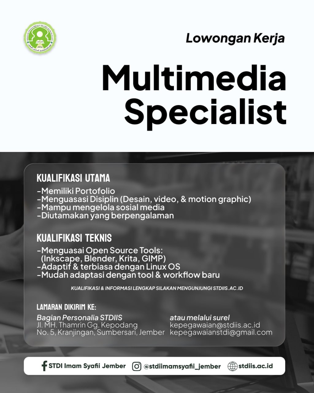You are currently viewing Lowongan Multimedia Spesialist