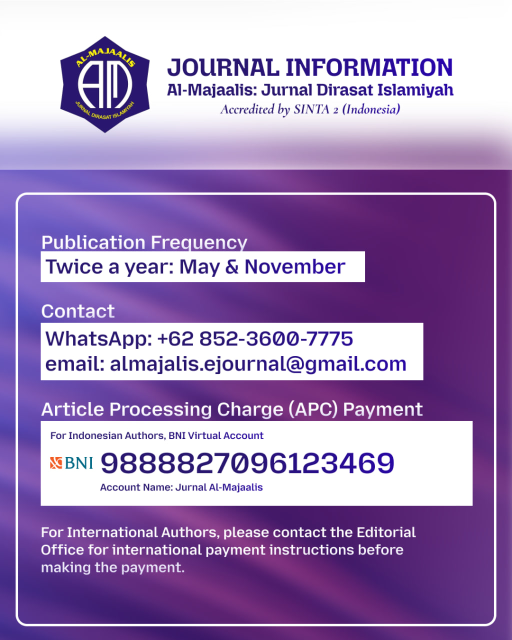 You are currently viewing Al-Majaalis Journal Information